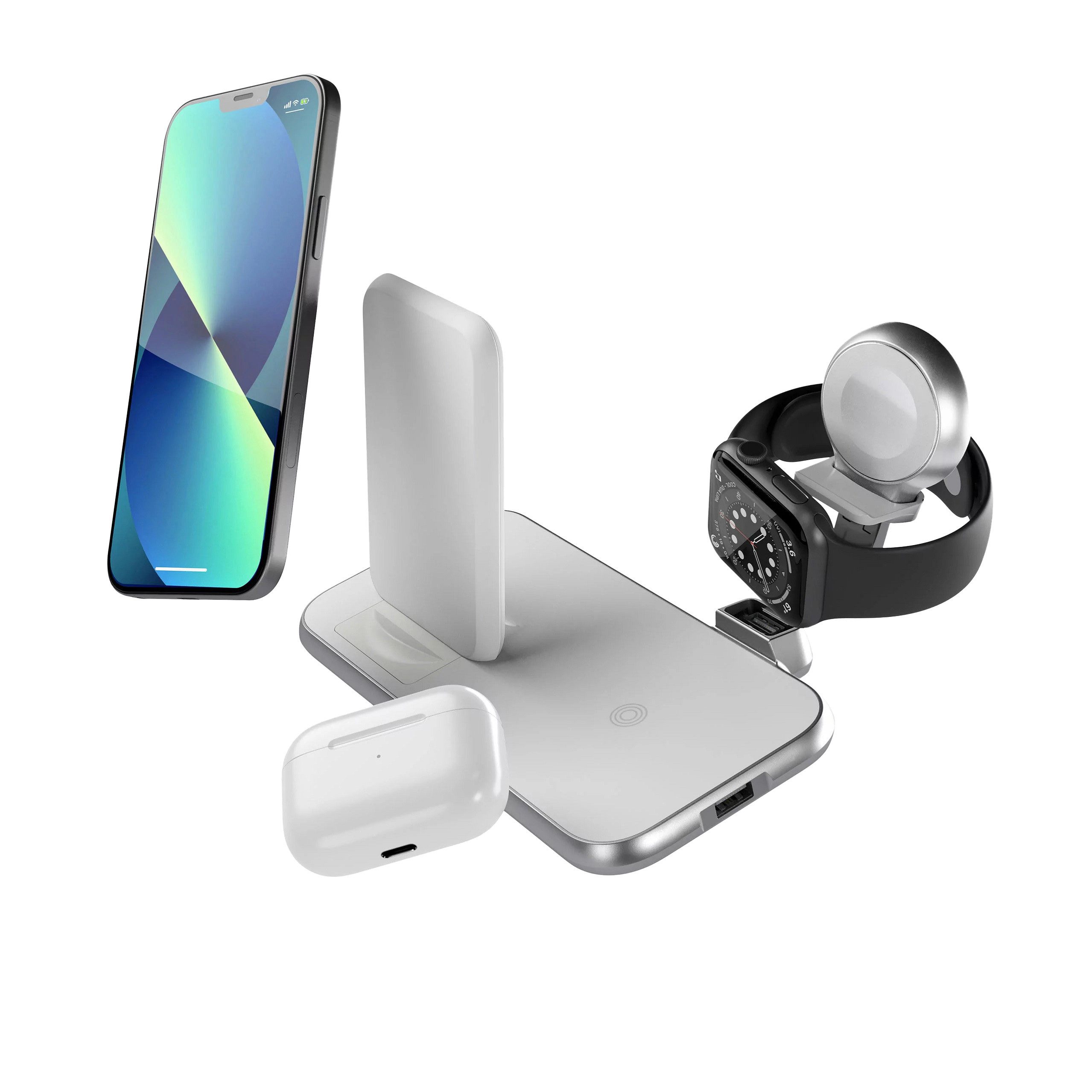 Zens Stand+Watch Wireless Charger (Für 1 Telefon, Apple AirPods + Apple Watch)