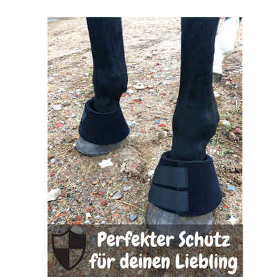 Pferdelinis Hufglocken Hufglocken für Pferde schwarz, Neopren Hufglocke S-XL, doppelter Klettverschluss