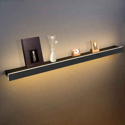 ZMH LED Wandleuchte Innen Wohnzimmer 100CM Beleuchtung schwarz Mit 3 Magnethaken, LED fest integriert, warmweiß, 100 * 9 * 4,5 cm