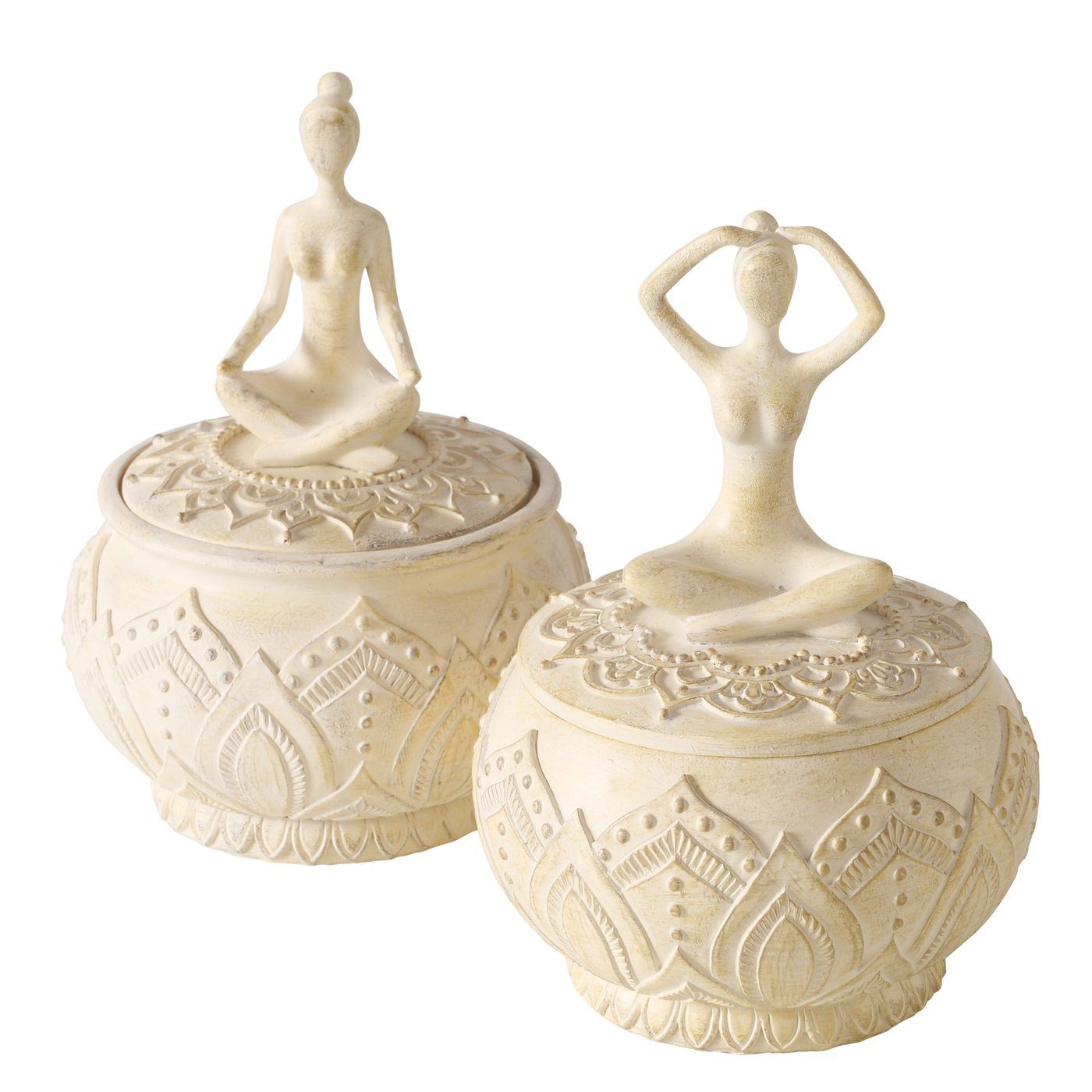 Dose 2er-Set Meditationsdosen - Handgefertigte Yoga Figuren
