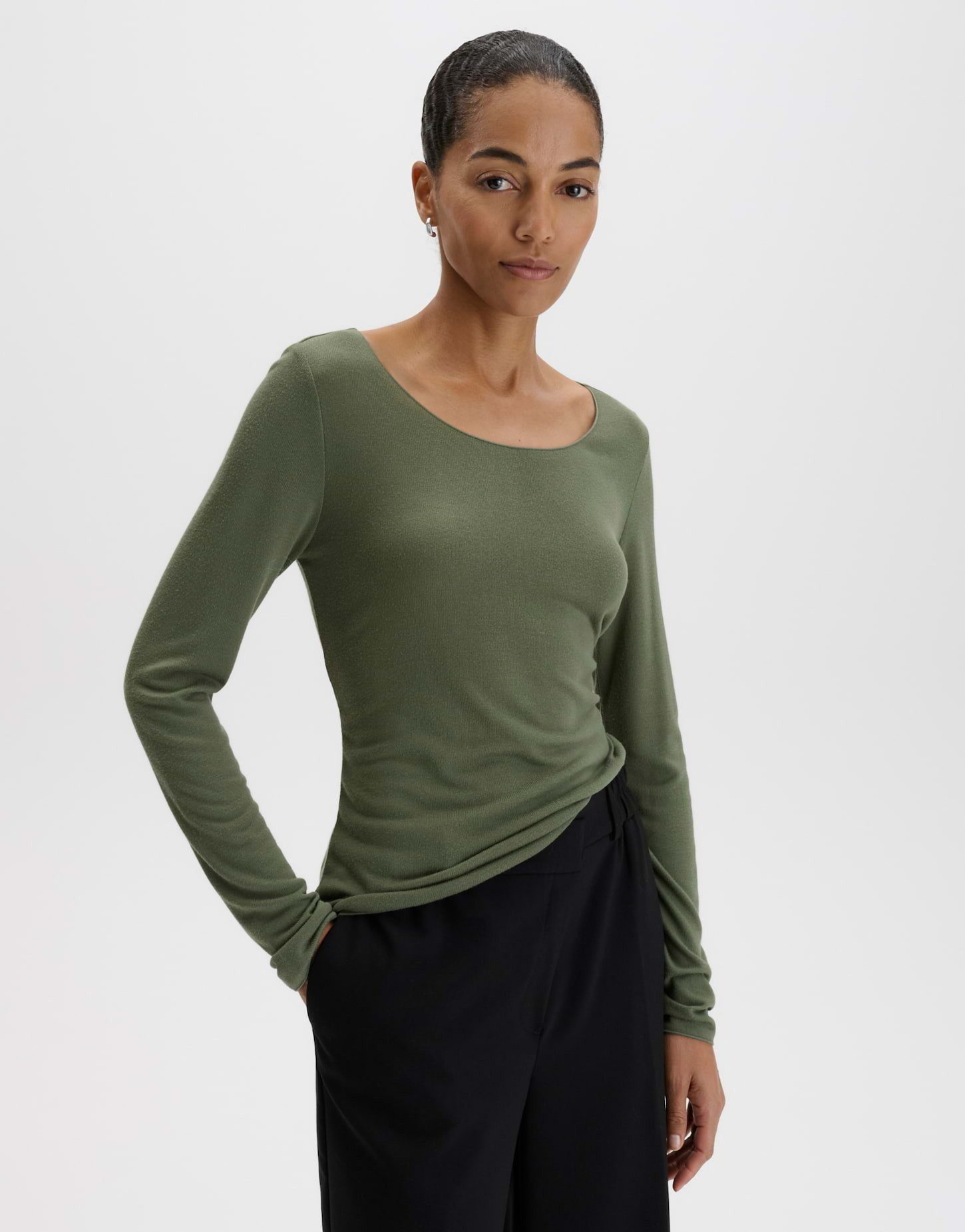 someday Langarmshirt Kirosa soft long aus fließender Pull-on für einen modernen, komfortablen Look