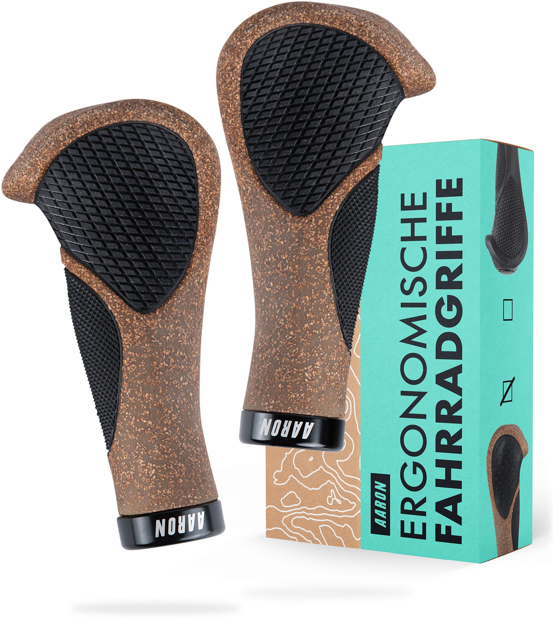 AARON Fahrradlenkergriff Ergonomic Fahrradgriffe mit Gel-Dämpfung, Lenkergriffe für Fahrrad
