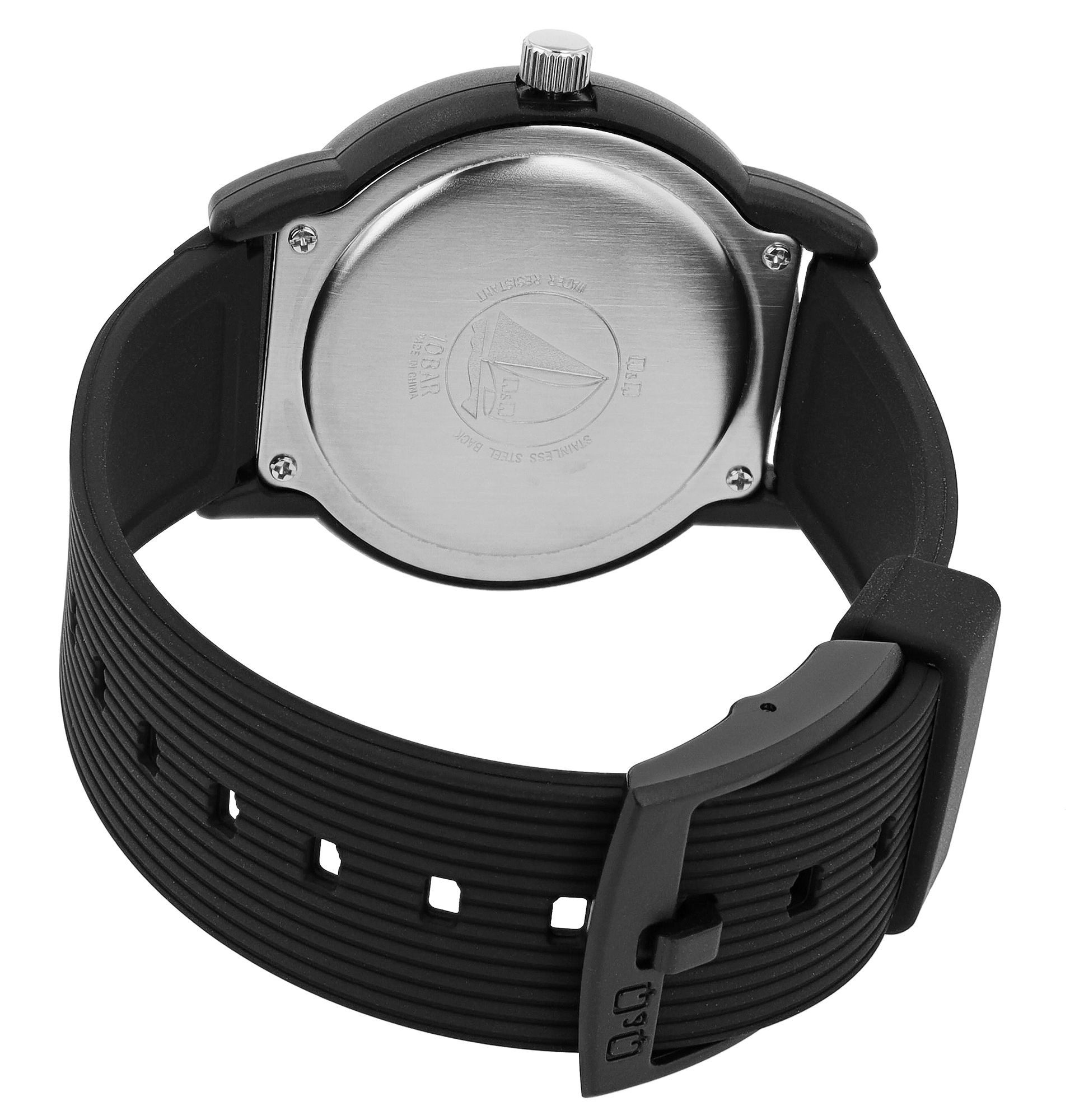Q&Q Quarzuhr VR52J011Y Kunststoff, Silikonarmband, schwarz/silberfarben, günstig online kaufen