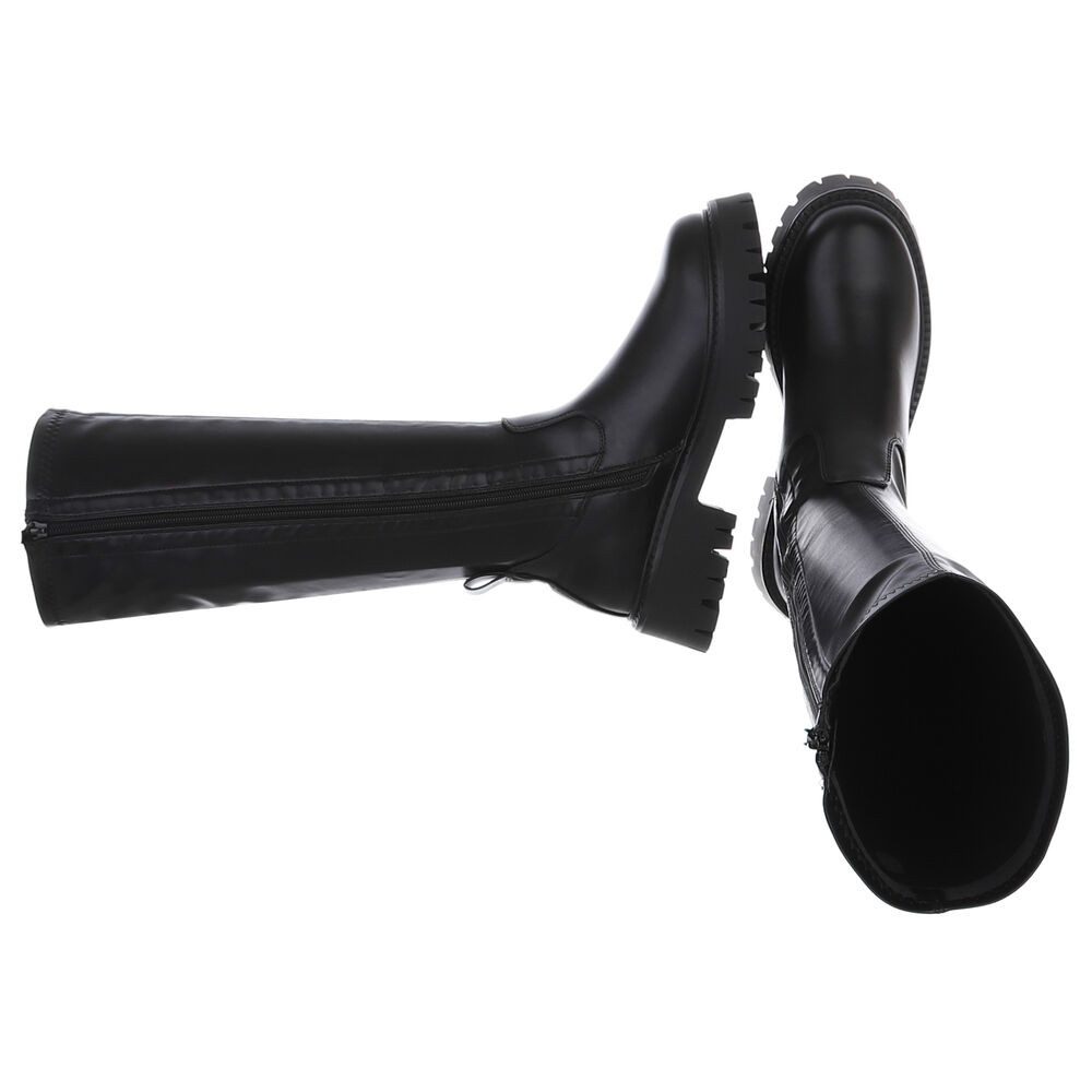 Ital-Design Kniehohe Damenstiefel mit bequemer Sohle für Alltag Plateaustie günstig online kaufen