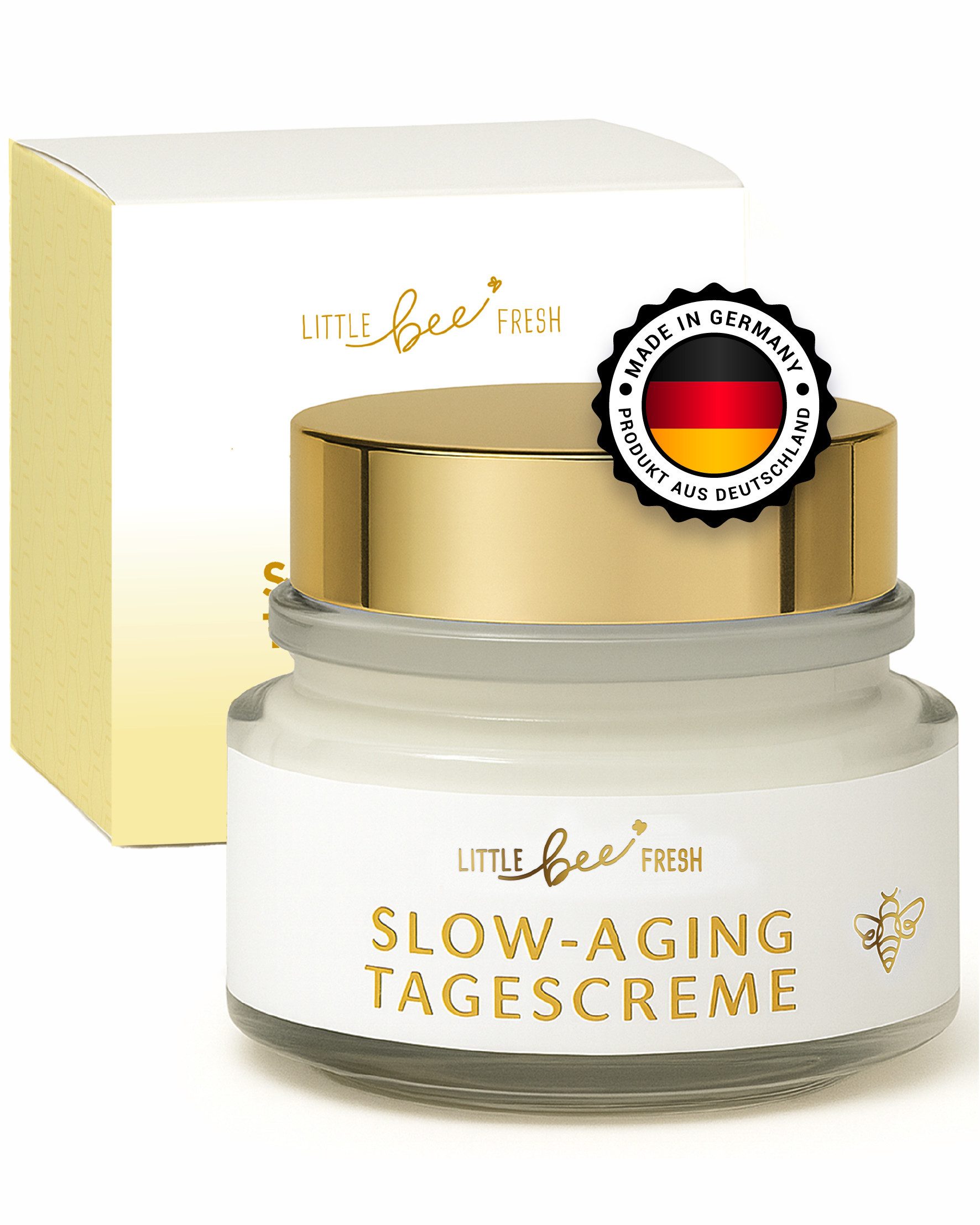 little bee fresh Tagescreme mit echtem Bienengift, Hyaluron und Arganöl - SLOW-AGING Gesichtscreme, 1-tlg., mit echtem Bienengift