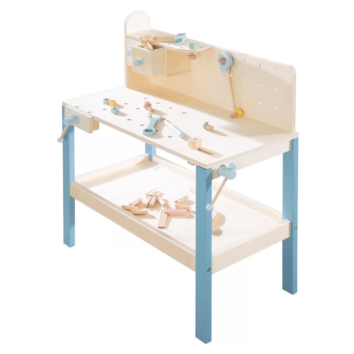 kindsgard Spielwerkzeugkoffer Tinka - Blau, Kinderwerkbank Spielwerkbank Kinder Werkzeugbank