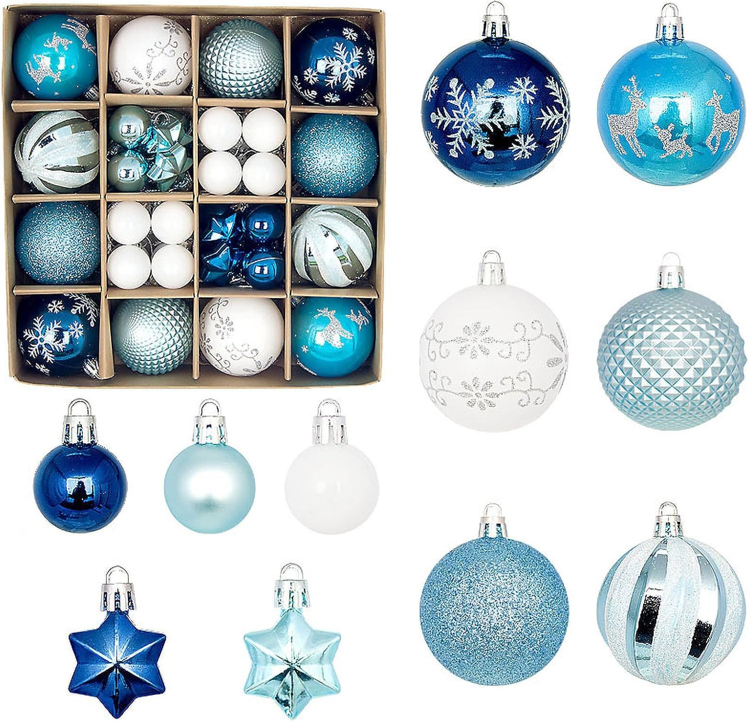 Coonoor Weihnachtsbaumkugel Weihnachtskugeln, 44 Stücke Weihnachtskugeln Ku günstig online kaufen