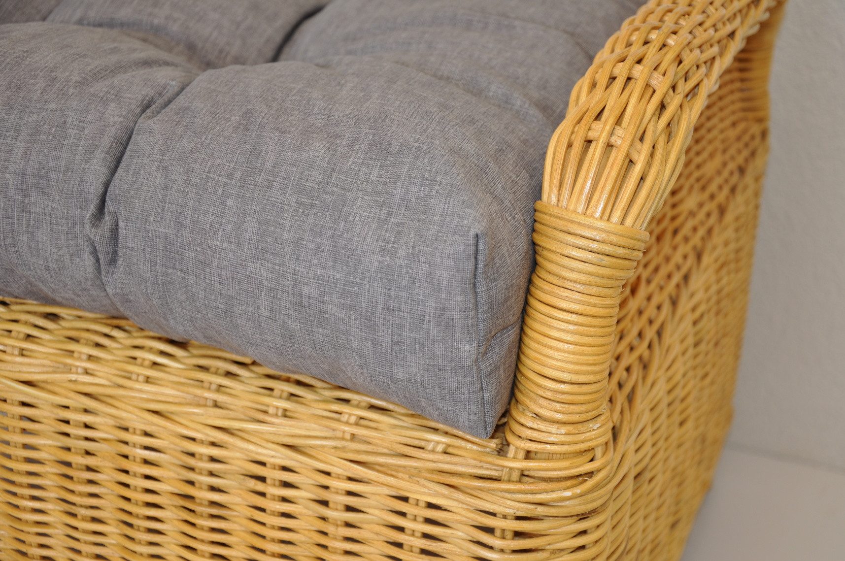 Rattani Sesselauflage Polster Kissen für Rattan Ohrensessel Rattansessel, dunkel grau