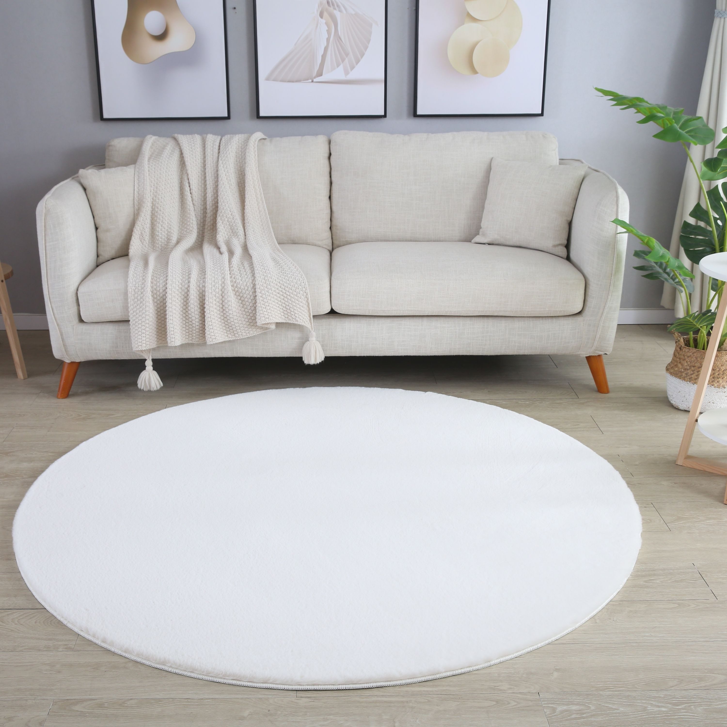 SIMPEX24 Teppich Unicolor - Einfarbig, Rund, günstig online kaufen