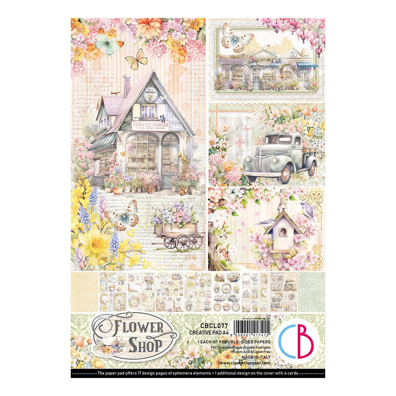 Motivpapier Flower Shop