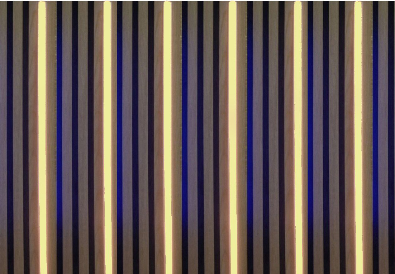 Lichtideen LED Dekolicht 3648 LED Leuchte für Holz-Akustik-Paneele 6x50cm Warm Weiß, Xenon / Warm Weiß, Lieferung inklusive Kabel Verteiler und Netzteil