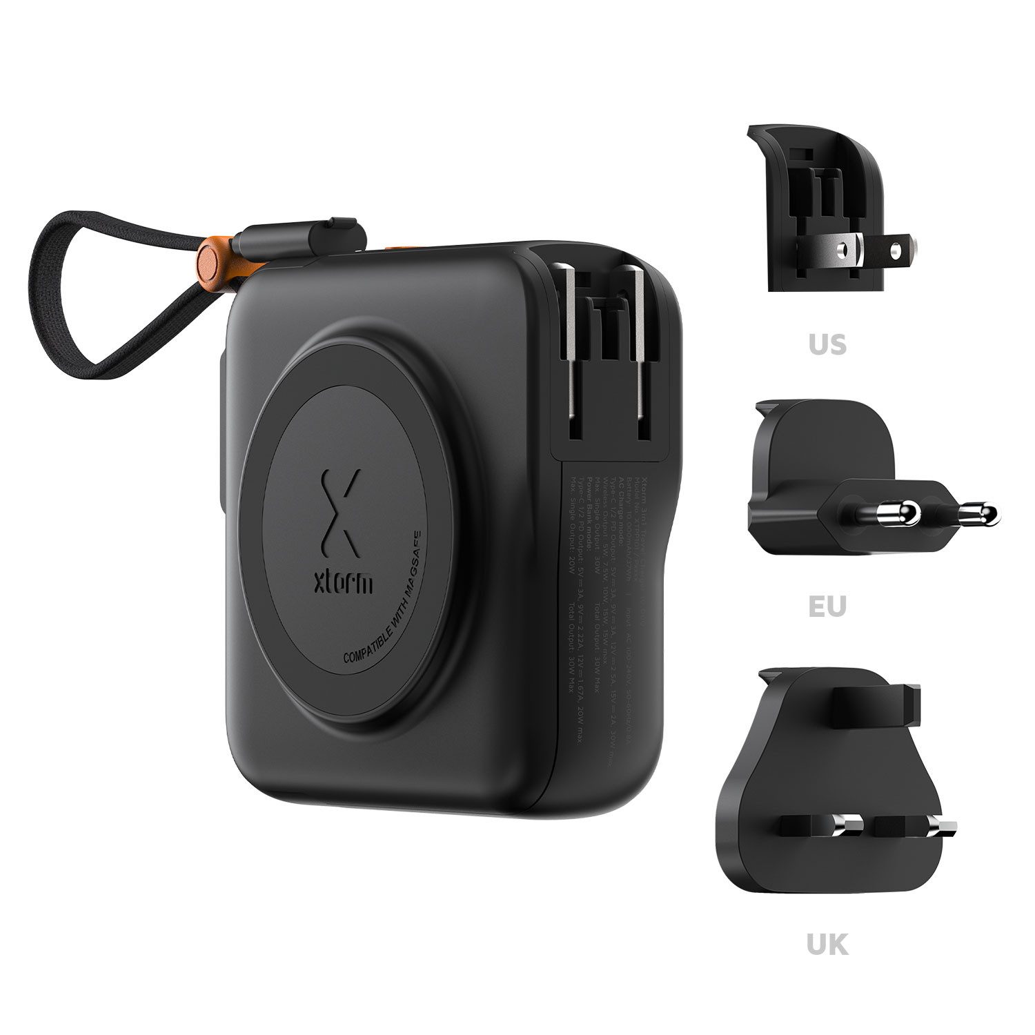 Xtorm TravelPro Powerbank (Ausgang über USB-C 5 V / 9 V (Power Delivery), kabellos 7,5 W (iPhone) bis 15 W (Android/MagCharge) V), MagSafe-kompatibel