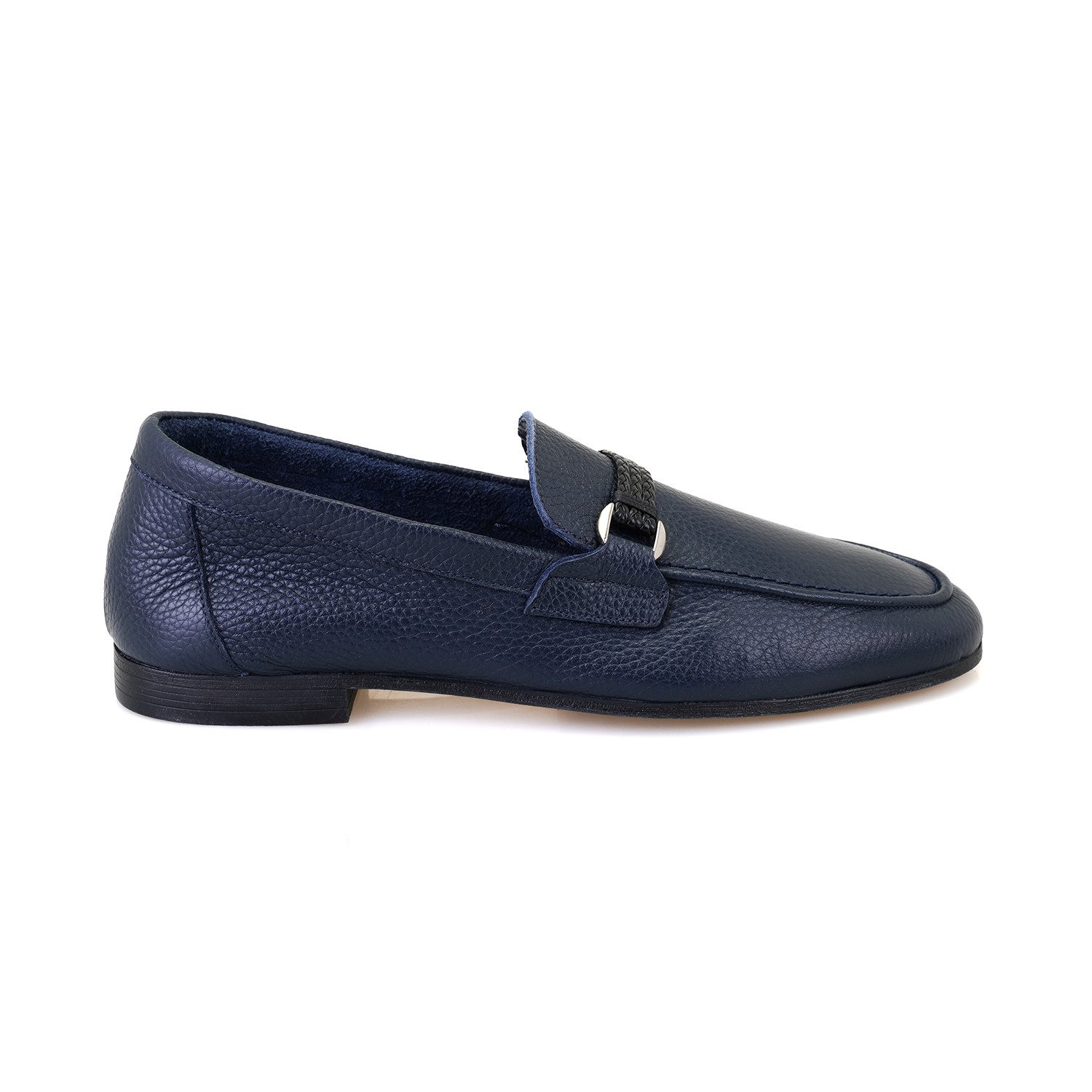 Desa Herren-Lederslipper – Gummisohle, flacher Absatz, atmungsaktiv Loafer