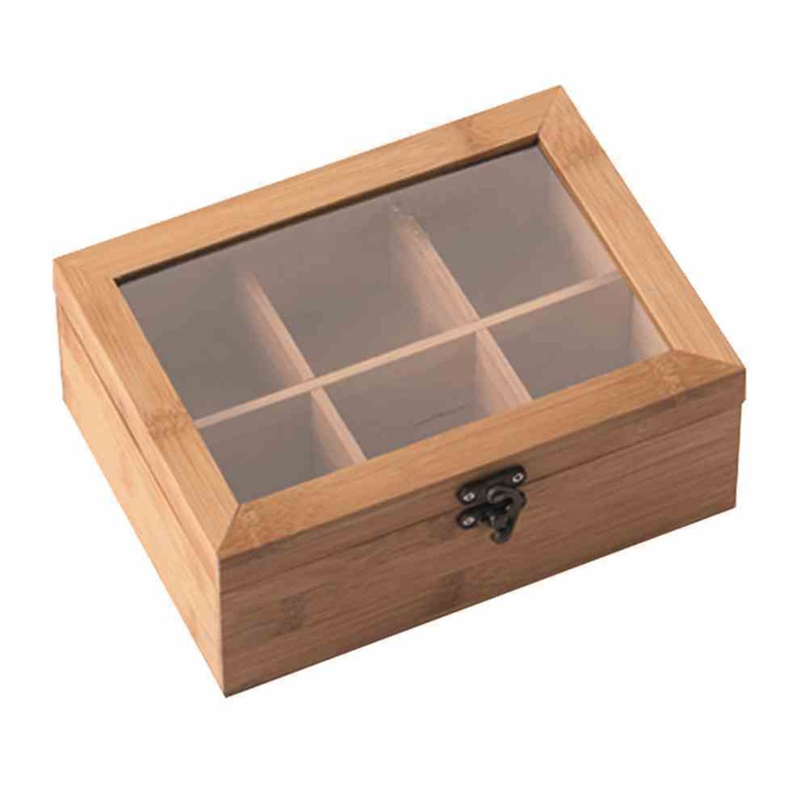 KESPER® Teebox mit 6 Fächern, Bambus, (1-tlg), mit Sichtfenster