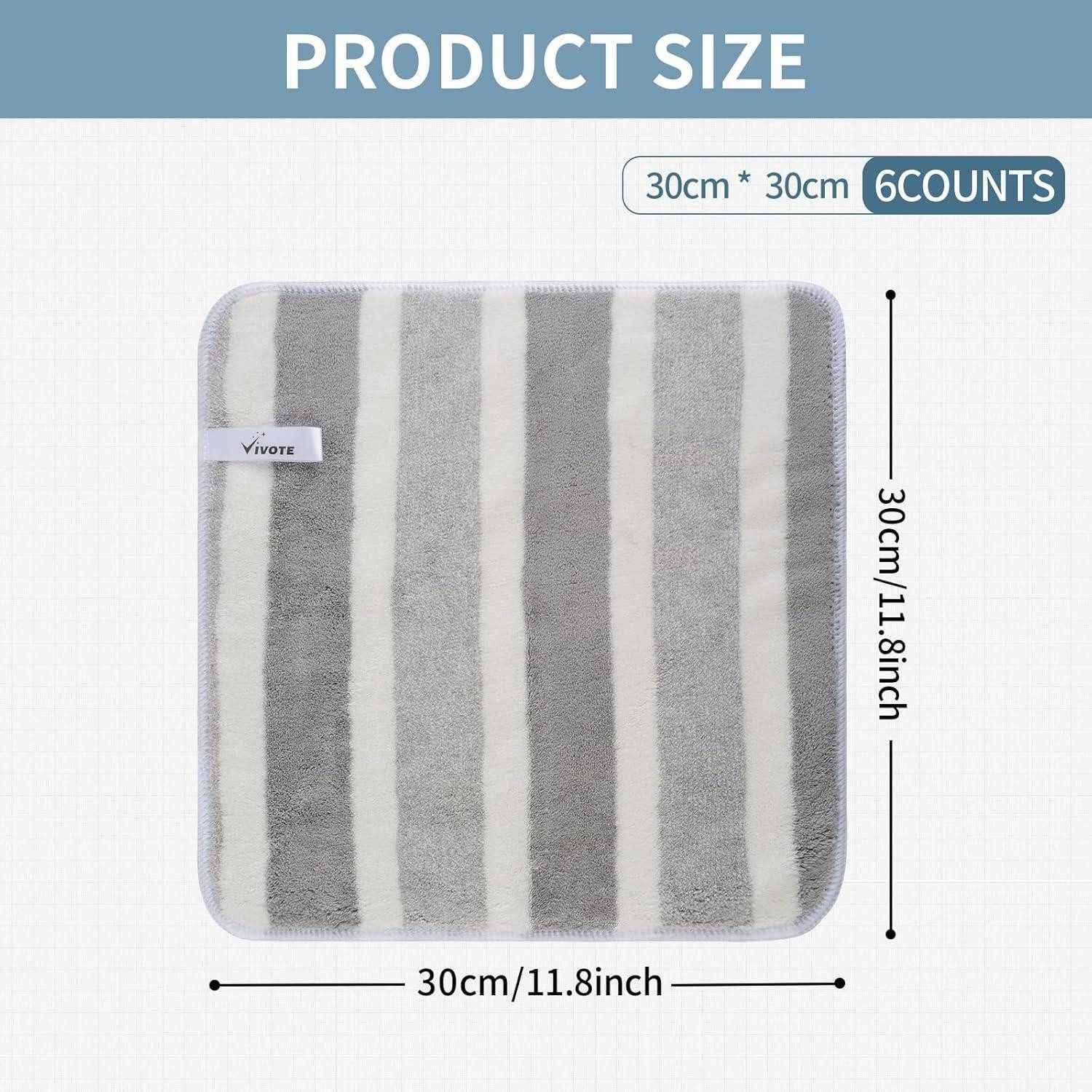 LuxusKollektion Spüllappen Microfaser Waschbar Saugfähig Küche Grau 30x30 30 x 30 cm Mikrofasertuch