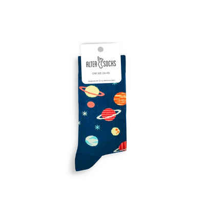 AlterSocks Freizeitsocken Lustige Socken Kosmos Socken Damen & Herren Unisex Größe 36 – 45 (1 Paar)