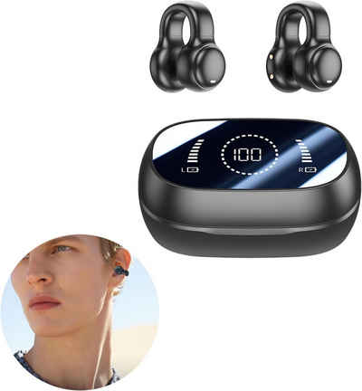 YEKUYEKU Bluetooth 5.3, Bone Conduction Open-Ear-Kopfhörer (Knochenleitungs-Technologie für sicheres Hören ohne Umgebungsgeräuschblockierung., Open Ear, Kabelloses Headset für Sport Radfahren Fahren Laufen)