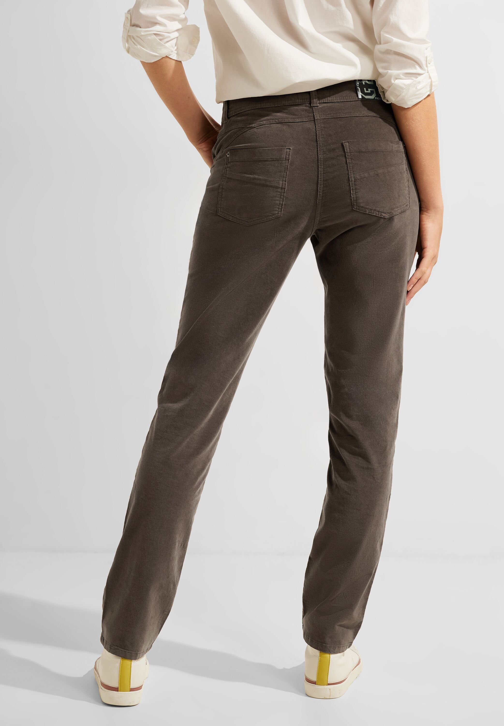 taupe Unifarbe sporty Cecil in Cordhose