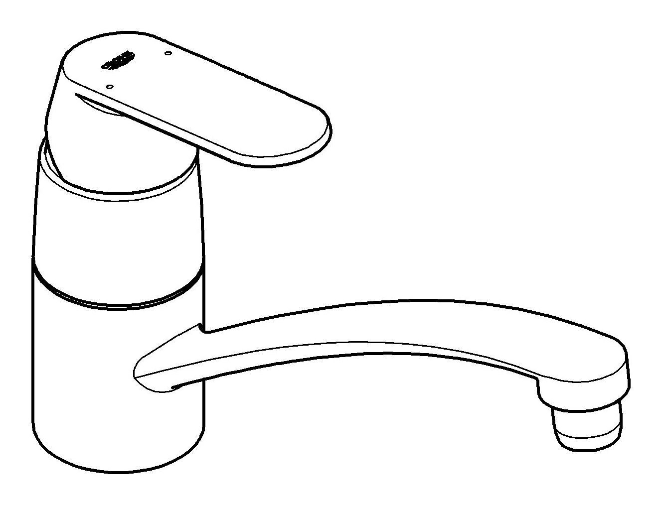 Grohe Küchenarmatur Eurosmart Cosmopolitan Einhand für Vor-Fenster-Montage flacher Auslauf - Chrom