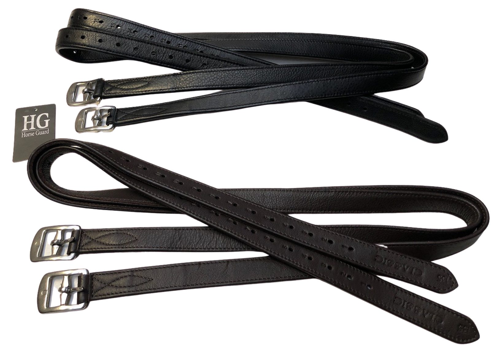 Steigbügel Horse Guard Steigbügelriemen Classic Softleder schwarz braun