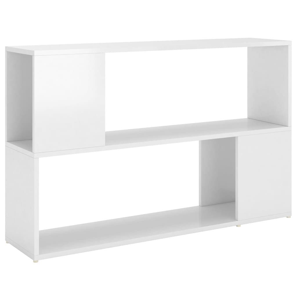 vidaXL Bücherregal Regal Standregal Bücherregal Hochglanz-Weiß 100x24x63 cm Spanplatte