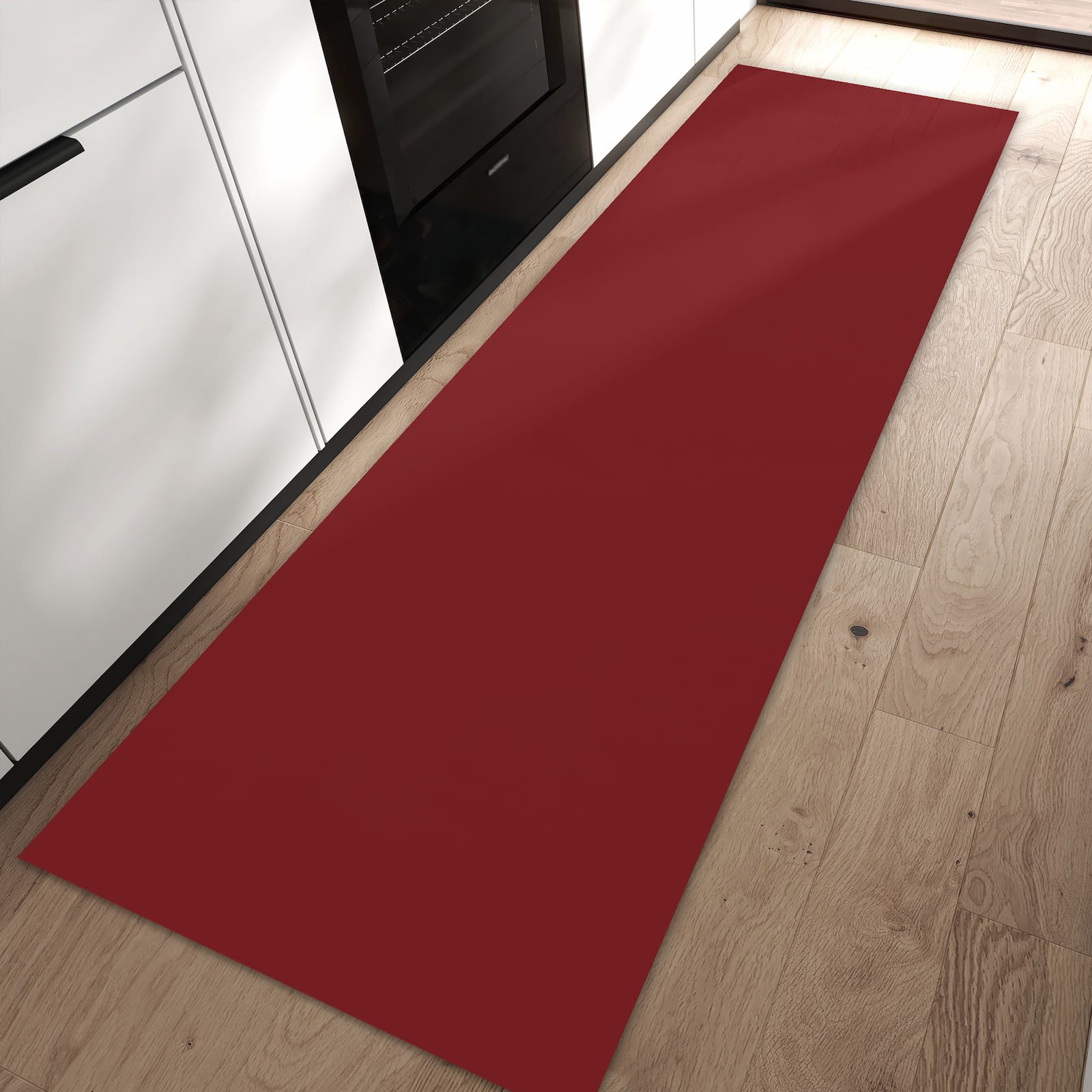 Primedeco Teppich Küchenteppich Weinroter Hintergrund I PVC rutschfest abwaschbar Läufer, Rechteckig, Höhe: 3 mm, Pflegeleicht & Wasserabweisend