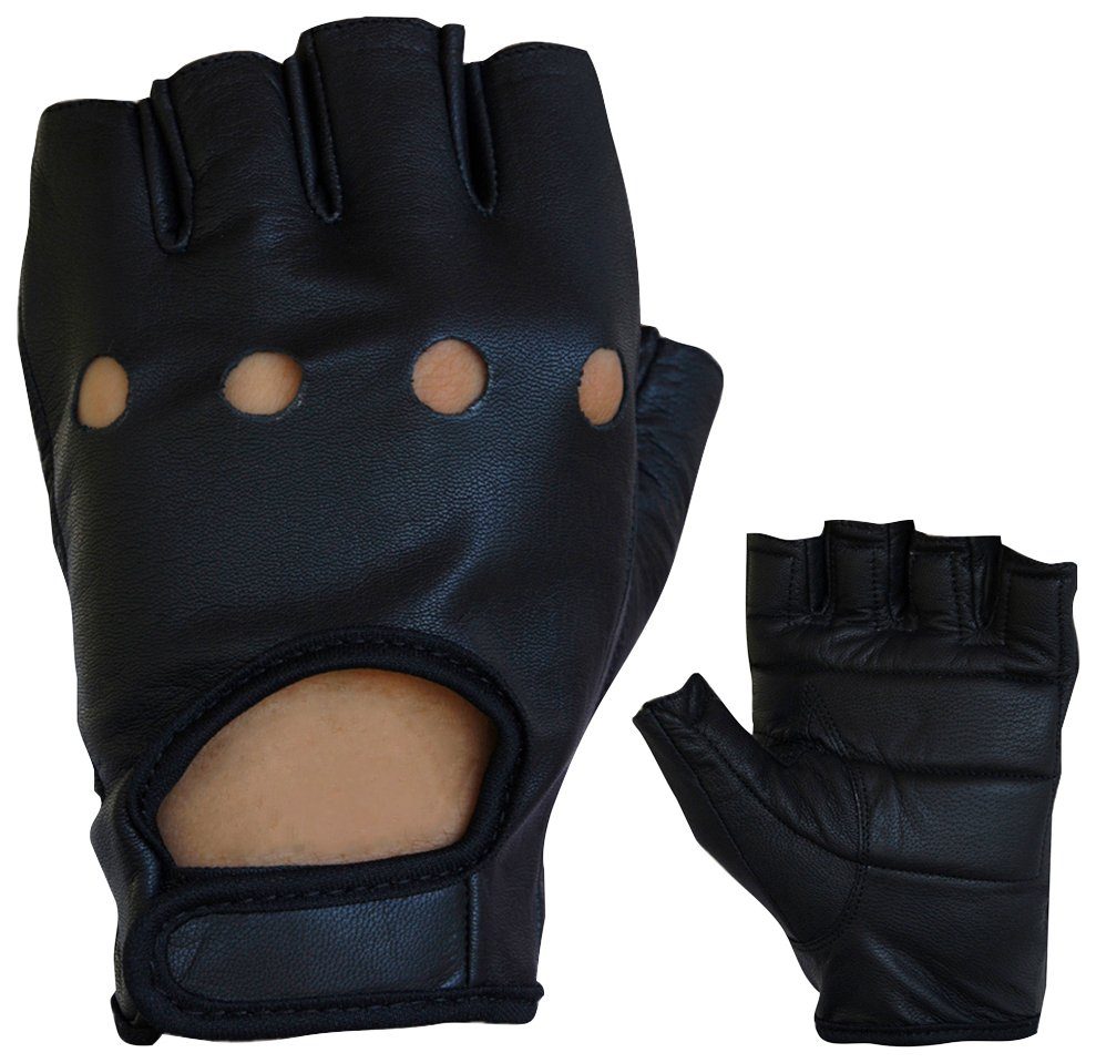 PROANTI Motorradhandschuhe fingerlose Chopper-Handschuhe aus Leder günstig online kaufen