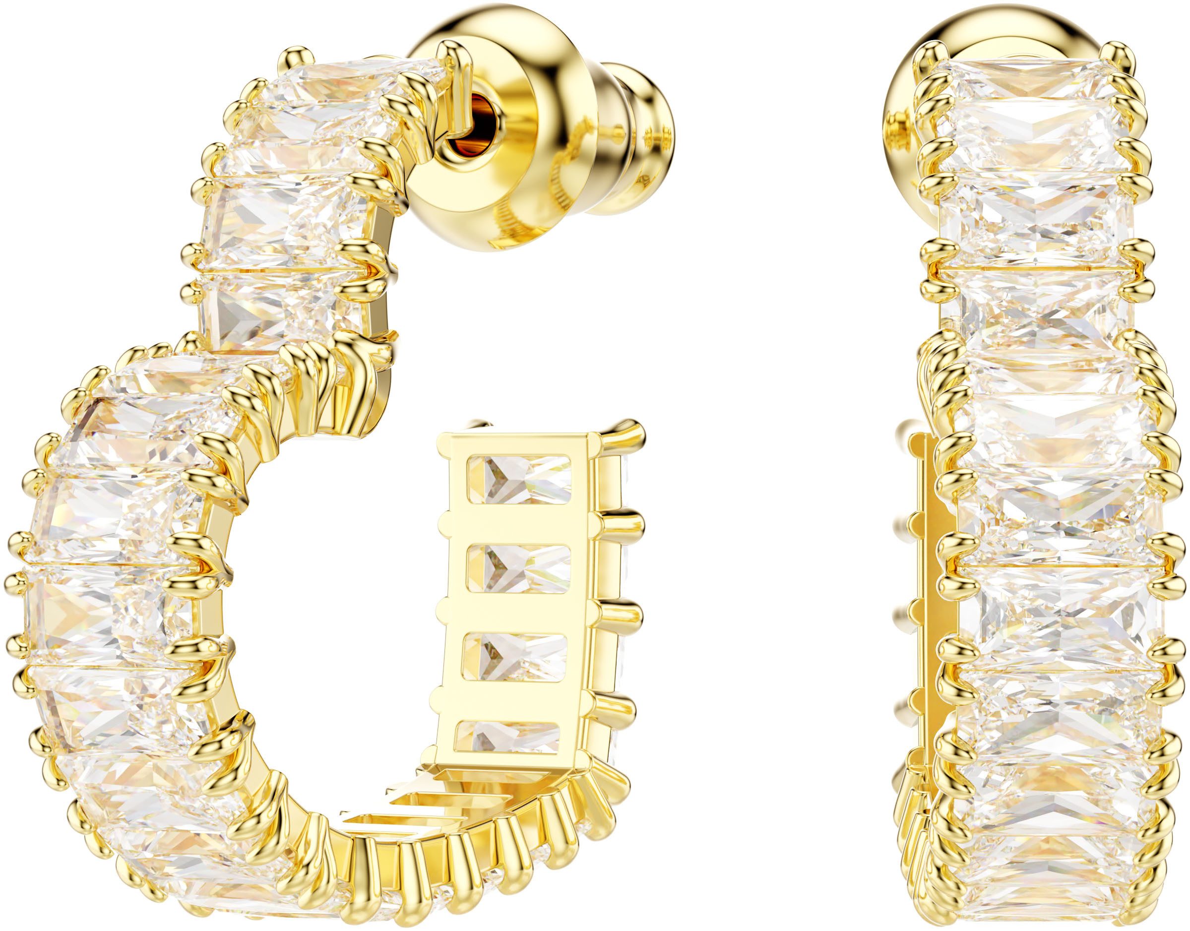 Swarovski Paar Creolen Schmuck Geschenk Matrix Ohrringe Herz, mit Swarovski® Zirkonia (synth) - Einhänger abnehmbar