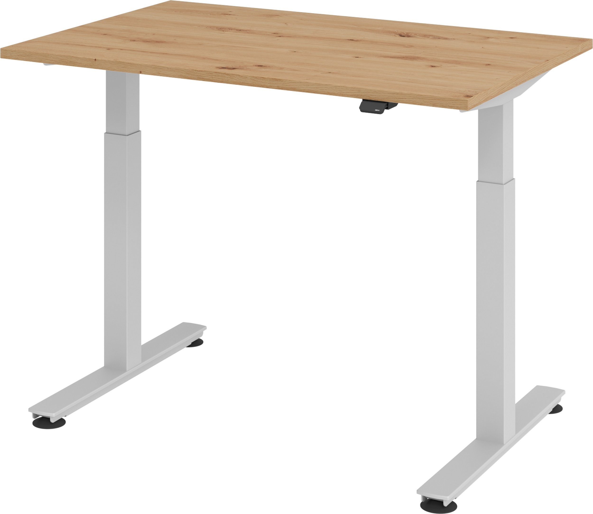 bümö Schreibtisch Schreibtisch elektrisch XMST, Rechteck: 120 x 80 cm - Dekor: Asteiche