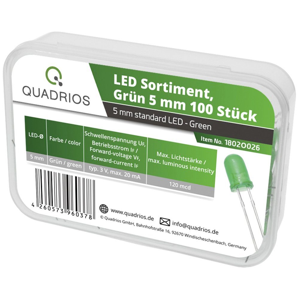 20 3.0 V LED-Leuchtmittel mA LED-Sortiment Grün Quadrios Quadrios