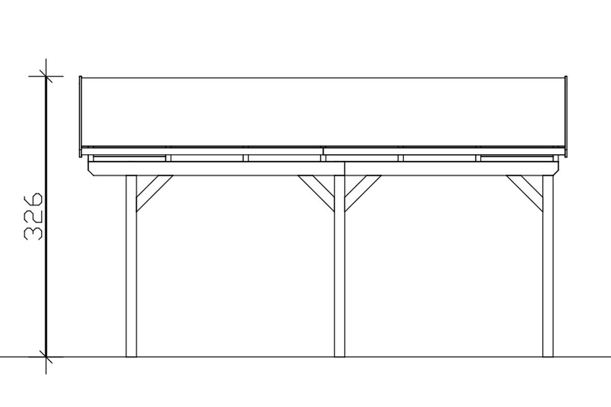 379 mit BxT: Skanholz Einzelcarport cm Dachlattung Einfahrtshöhe, Fichtelberg, 423x566 cm,