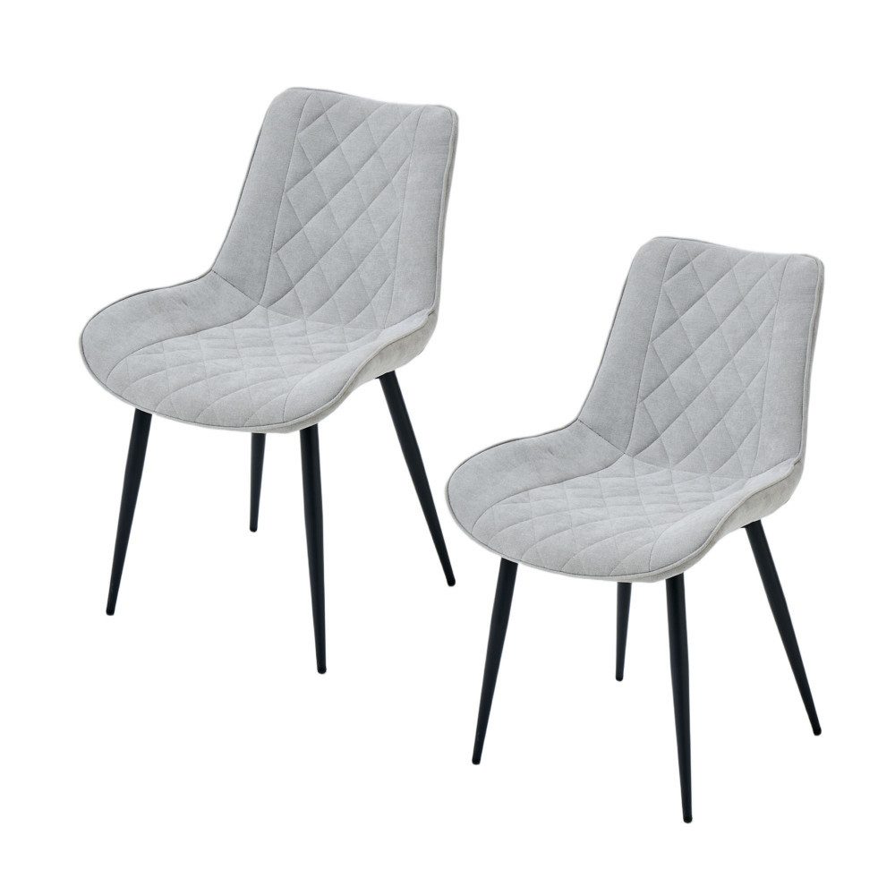 PPkrimnel Polsterstuhl bequemer Chenille-Esszimmerstuhl, Wohnzimmerstuhl mit Metallrahmen (2 St), ergonomischer Stuhl mit weicher Polsterung, 2er-Set