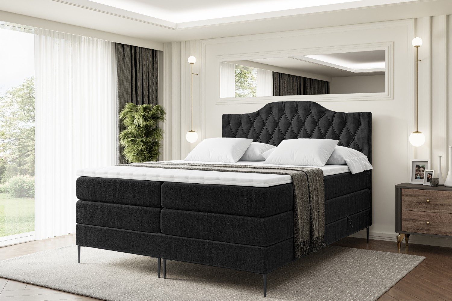 ALTDECOR Boxspringbett VILA-1-F KING (Multipocket-Matratze H4, günstig online kaufen