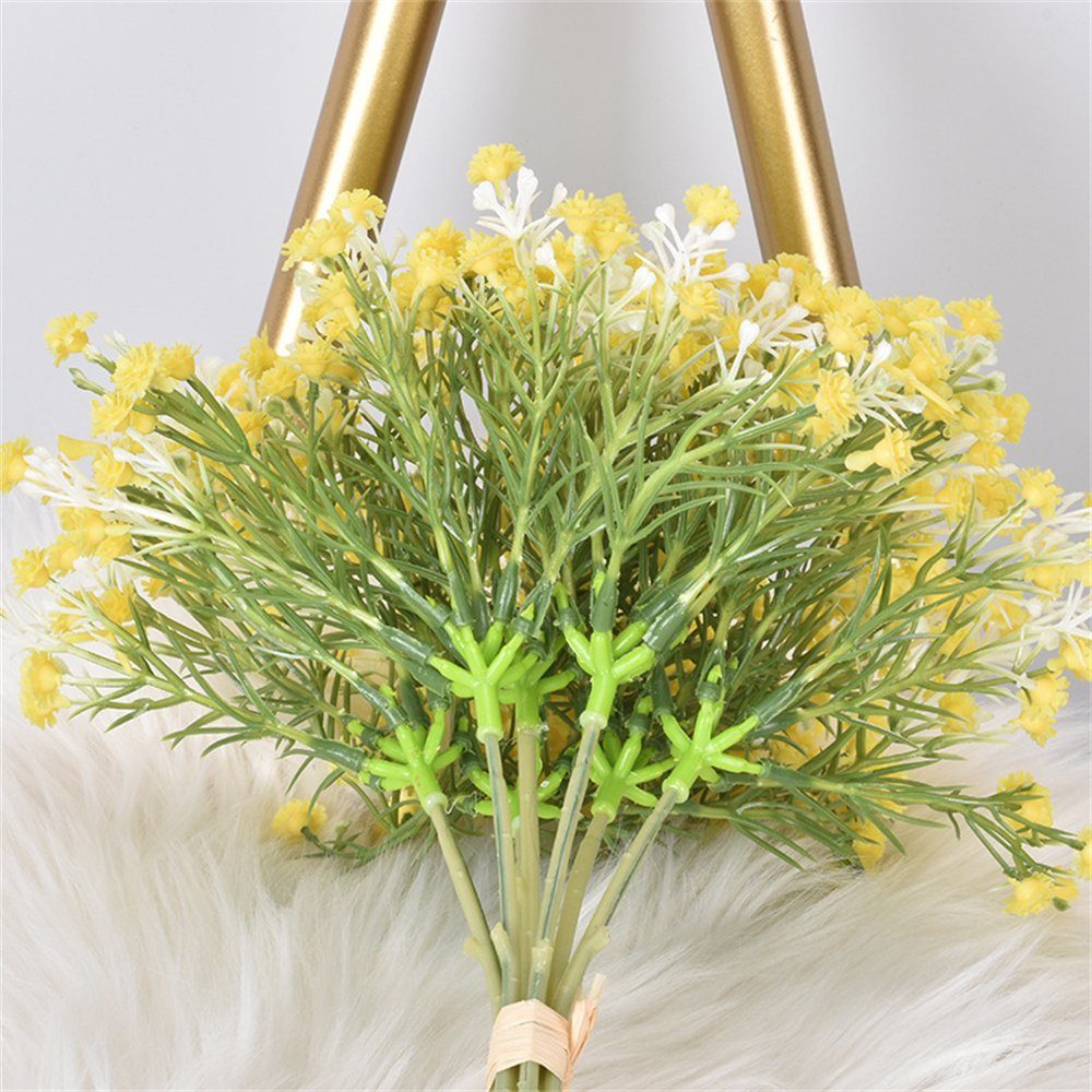Künstliche Blumen, Rouemi Blumen, Heimdekoration Kunstblumenstrauß gefälschte Hochzeitsgeschenk Gelb