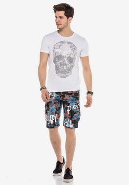 Cipo & Baxx Shorts mit angesagtem Denim-Coating