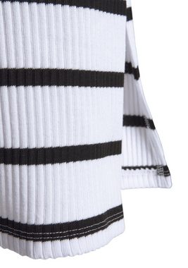 LASCANA Shirtkleid mit gerippter Struktur im Streifenlook, Sommerkleid aus Baumwolle