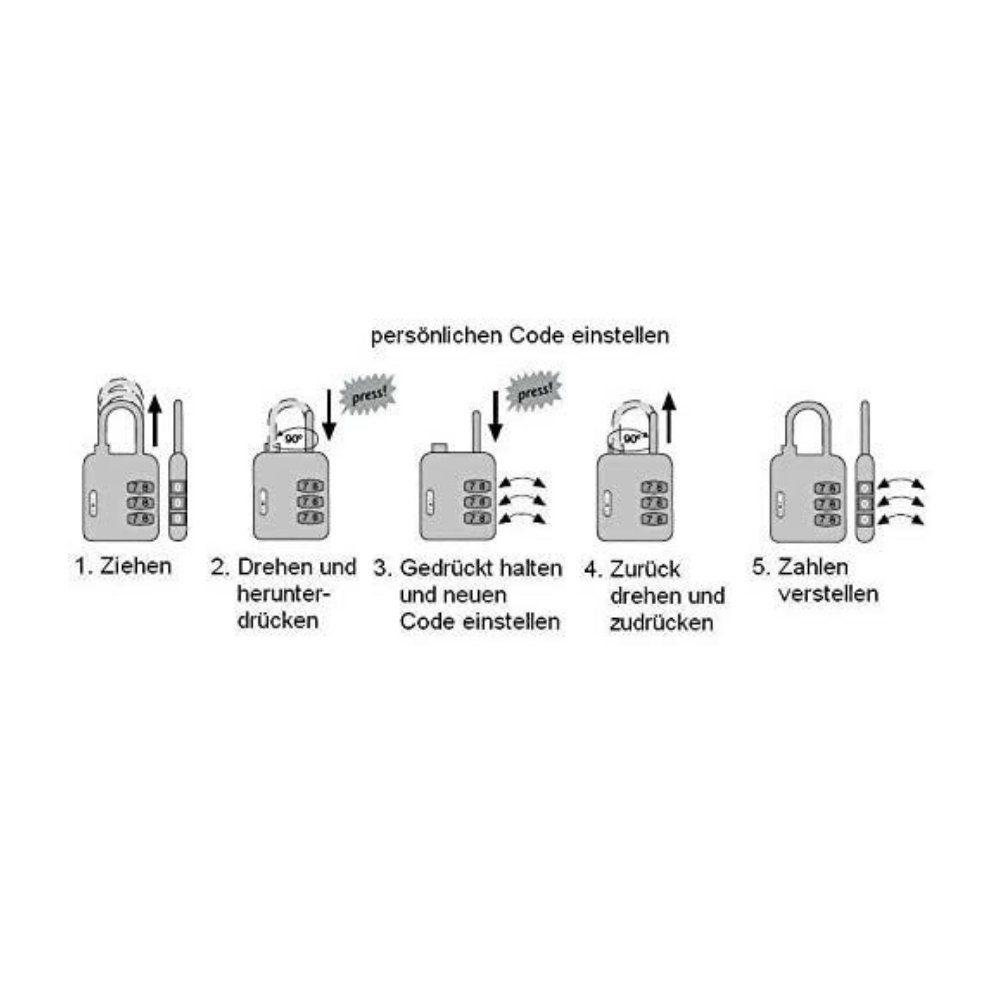 ABUS Vorhängeschloss 146/30, (2-tlg), Zahlenkombination, TSA