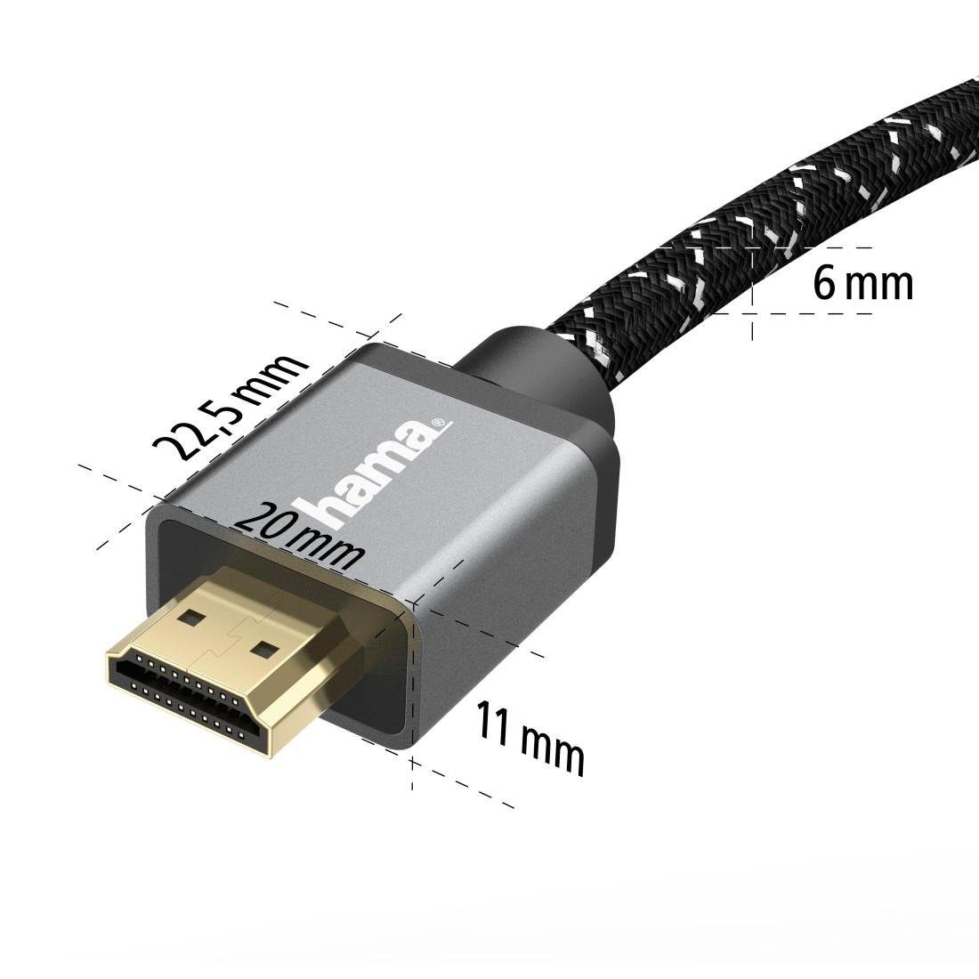 Hama Ultra High Speed HDMI™-Kabel Stecker-Stecker 8K Metall HDMI™-Kabel 1m HDMI-Kabel, HDMI, (100 cm)