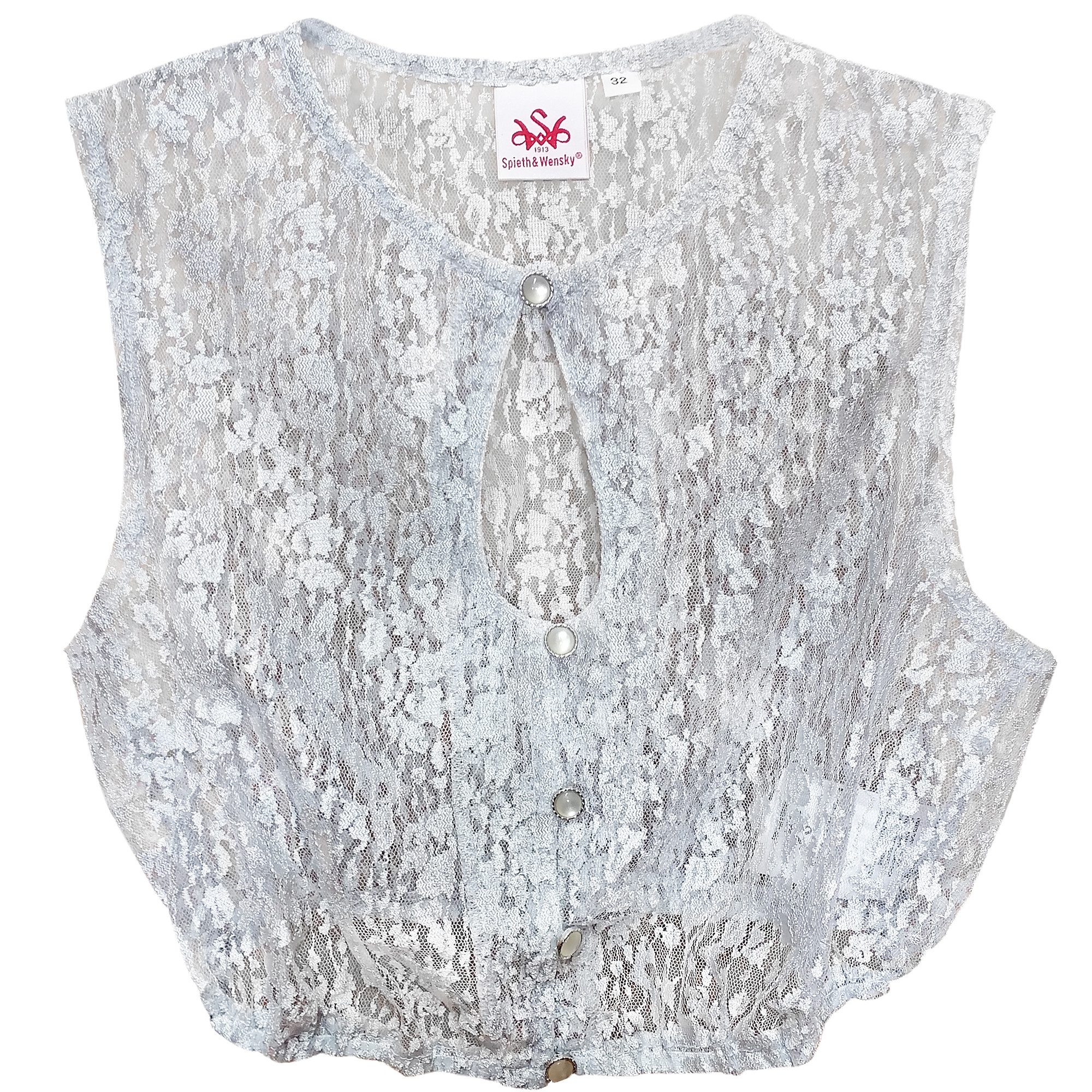 Spieth & Wensky Dirndlbluse Fjord- Dirndlbuse Dirndlbluse Fjord Kurzarm -Bluse aus Spitze