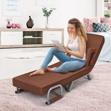 COSTWAY Schlafsofa, mit verstellbarer Rückenlehne, klappbar, bis 200kg