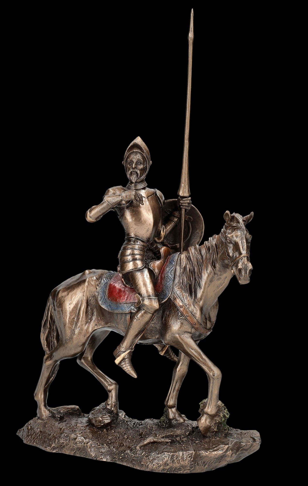 Dekofigur auf Shop Don Pferd mit Quijote - Veronese Dekofigur Ritter - Figuren Figur GmbH Lanze