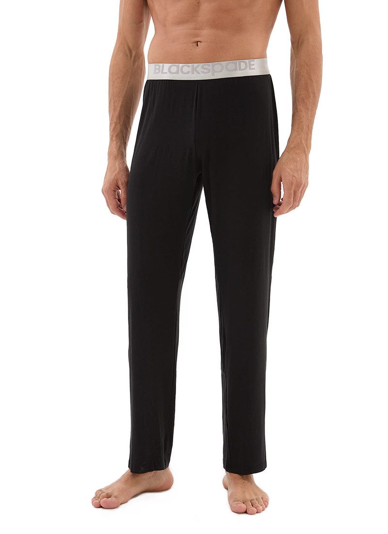 BlackSpade Pyjamahose Herren Modal Schlafhose Silber 9304 - Schwarz