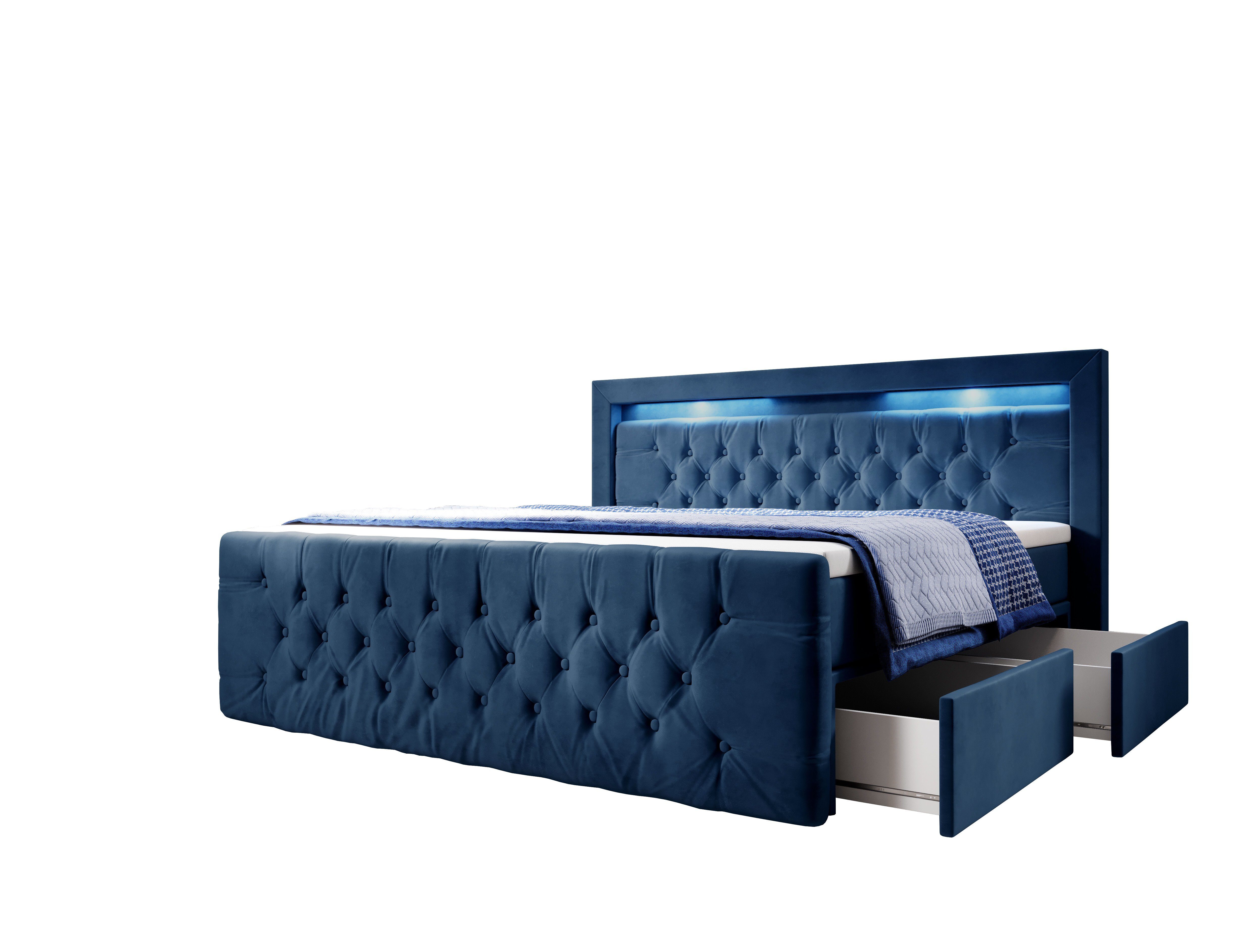 Baidani Boxspringbett Menzogna Mit Stauraum Und Led Mit Led Und Stauraum Online Kaufen Otto
