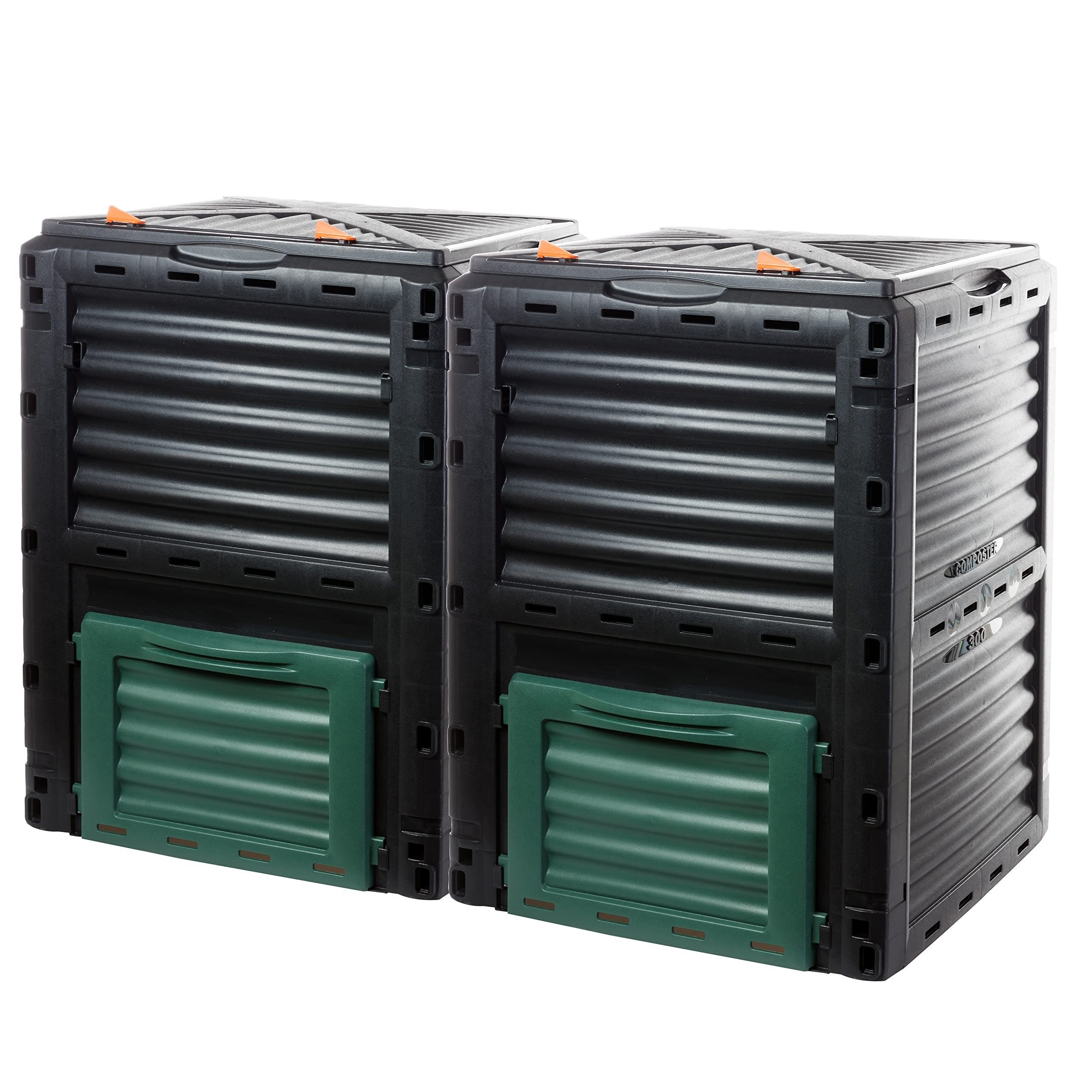 Centi Schnellkomposter Thermokomposter mit Klappdeckel, robust, 2er-Set, BxTxH: 80x81x80 cm, 300 l, (2er-Set)