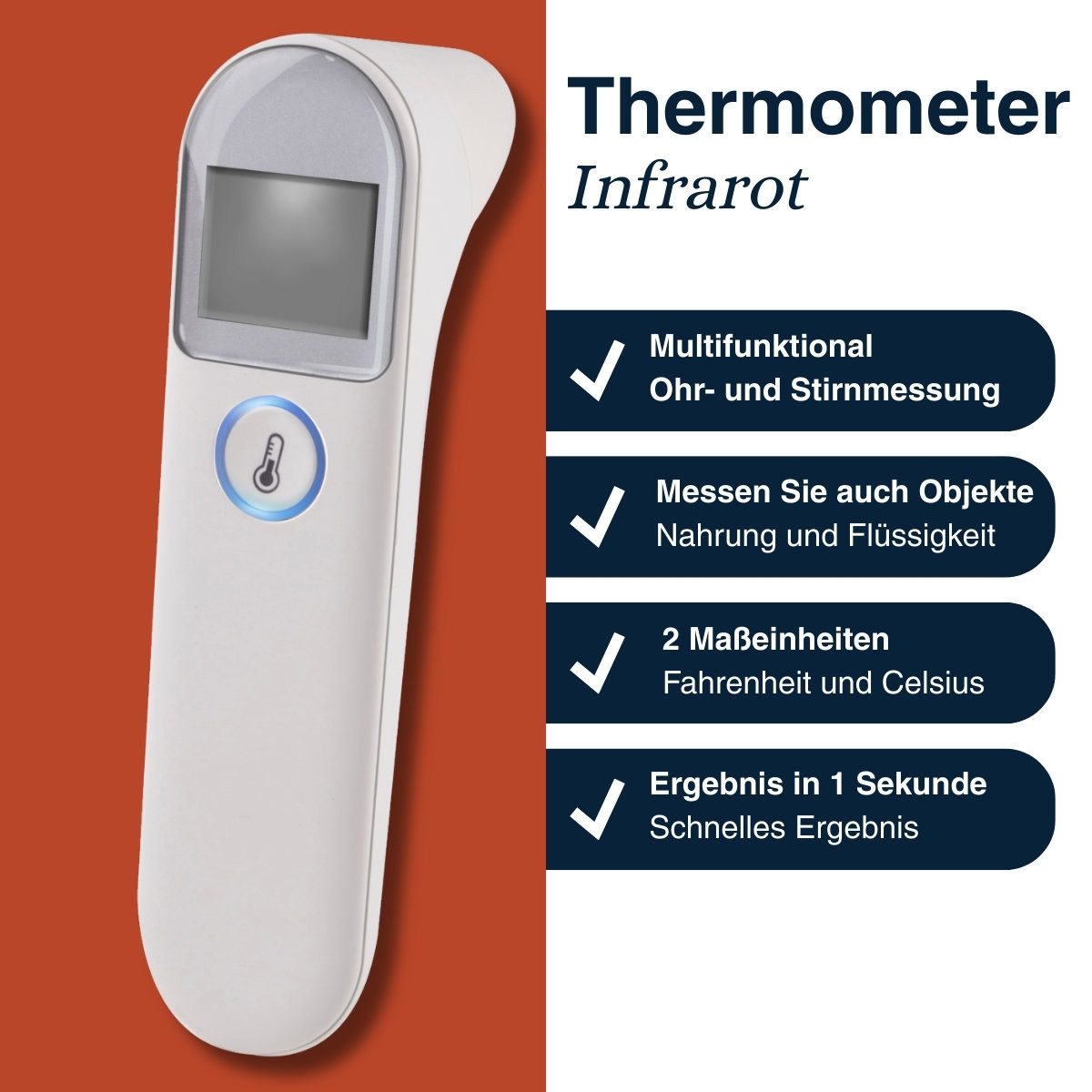 Grundig Fieberthermometer Grundig Infrarot-Thermometer 3-in-1 - Digitales Thermomete