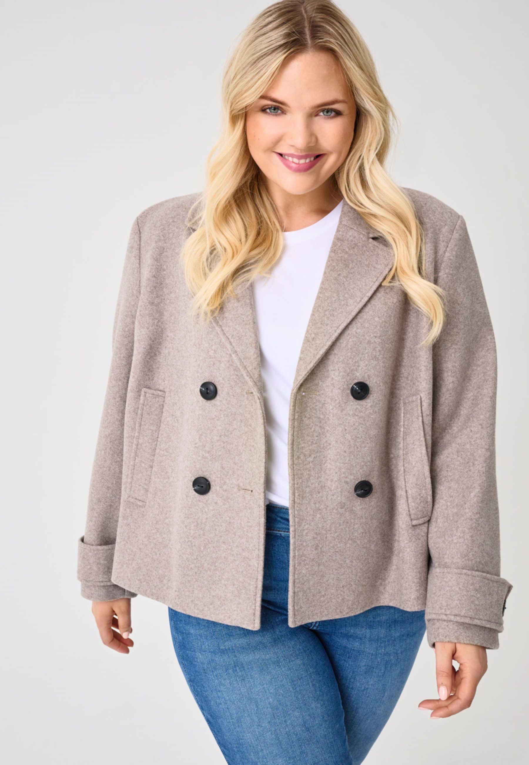 ONLY CARMAKOMA Kurzjacke CARFREJA LIFE SHORT DB JACKET OTW NOOS