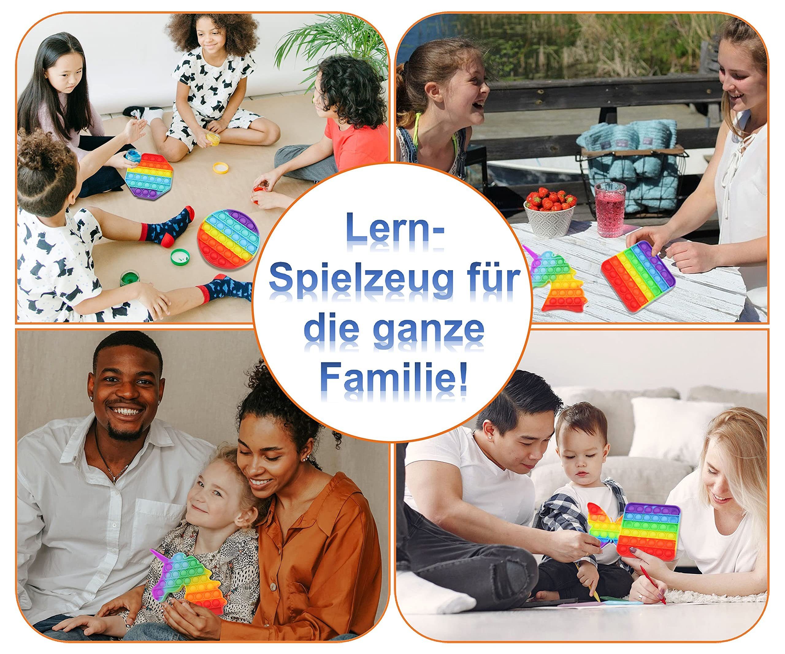 Frentree Lernspielzeug Push Pop Anti-Stress, Spielzeug, Fidget Toy für Kinder und Erwachsene Eis, Kreis Pop It