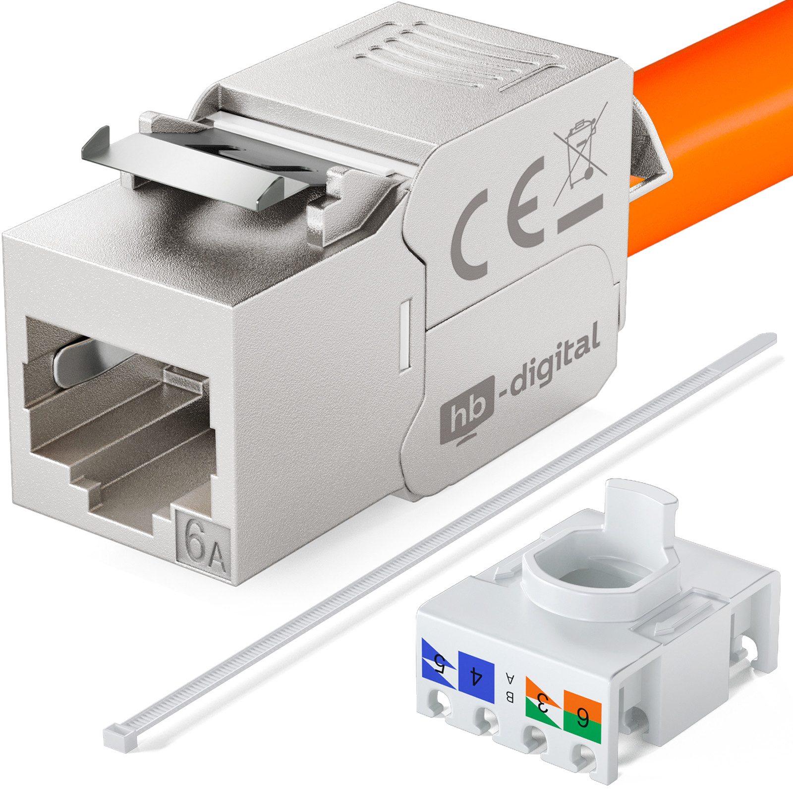 Keystone Modul CAT 6a RJ45 LSA-Öffnung werkzeuglos Zinklegierung Netzwerk-Adapter