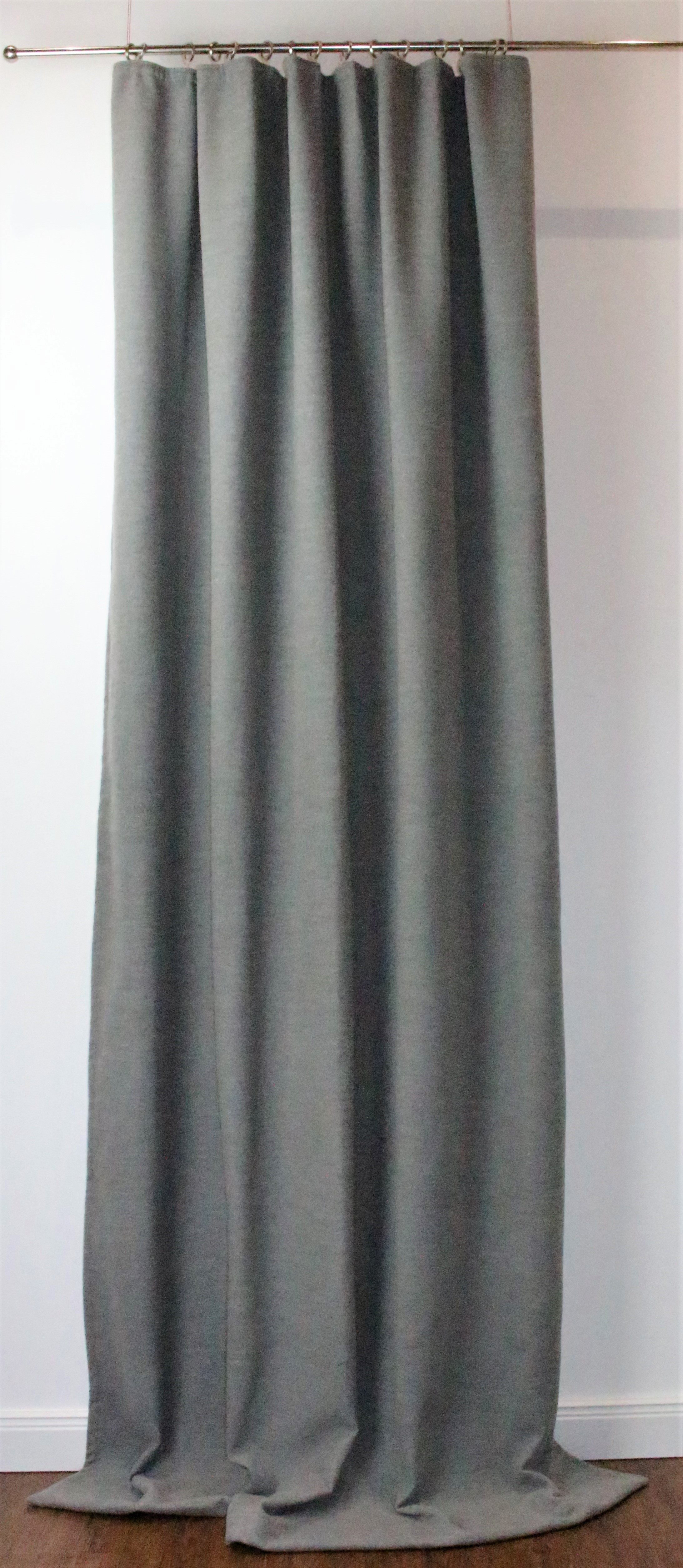 novumfix Vorhang Filzvorhang Softfilz Kälteschutz grau XXL Längen Kräuselband, verdunkelnd, energiesparen
