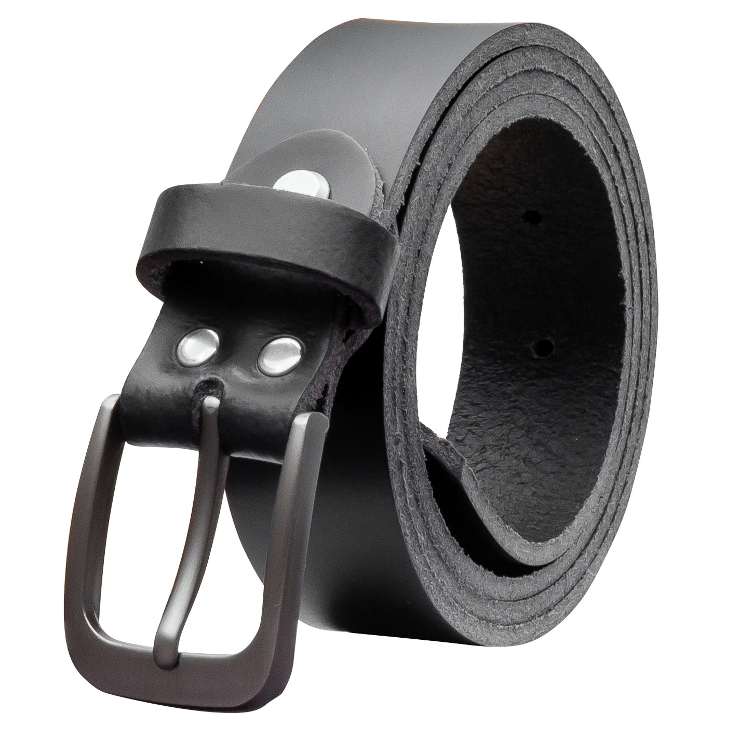 Ledergürtel OM319-PL-Schwarz